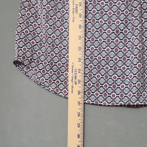 LIZ CLAIBORNE Geometric Print Women's Cap Sleeve Blouse Tunic Top - Size Medium - Picture 6 of 13